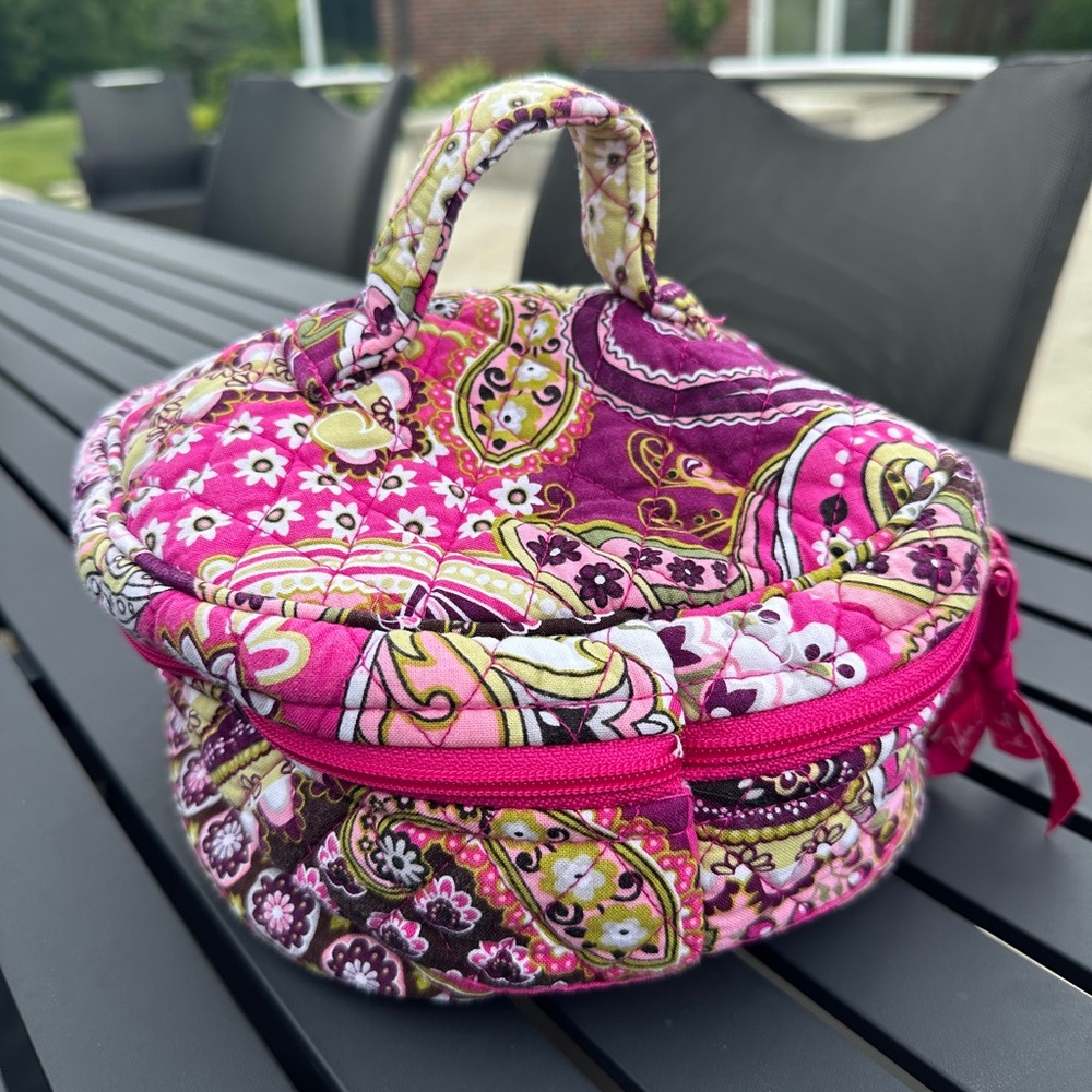 Vera Bradley Very Berry Cosmetics bag + wristlet